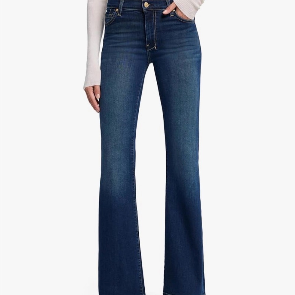 7 For All Mankind Mis Rise Dark Wah Dojo Jeans Size 33